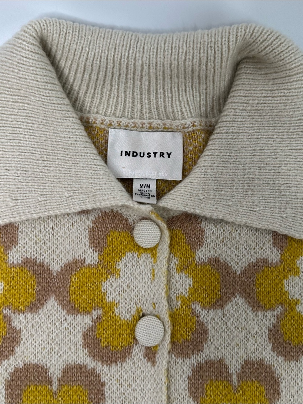 Industry Republic Retro Daisy Floral Cropped Cardigan Sweater M - Picture 4 of 9